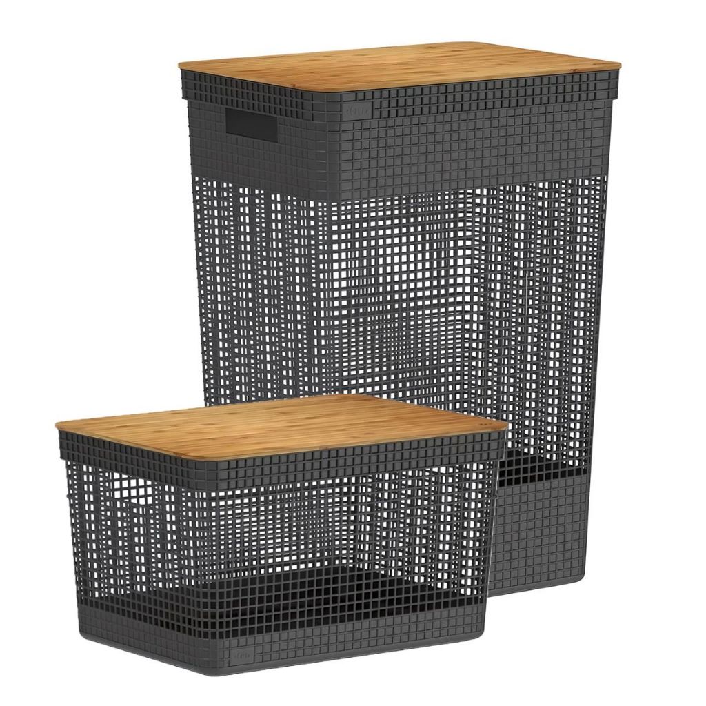 Kit de Cestos Grid Tampa Bambu 20L e 49L - Ou