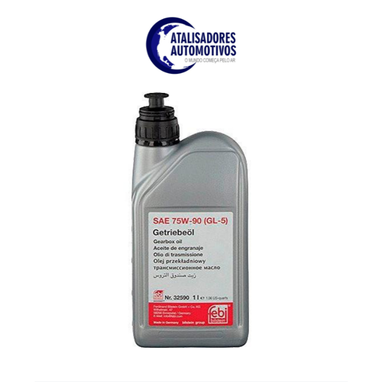 Óleo de Transmissão FEBI Fluído Sintético 75W90 API GL-5 Para Câmbios manuais e eixos de tração (1 Litro) AMARELO 32590