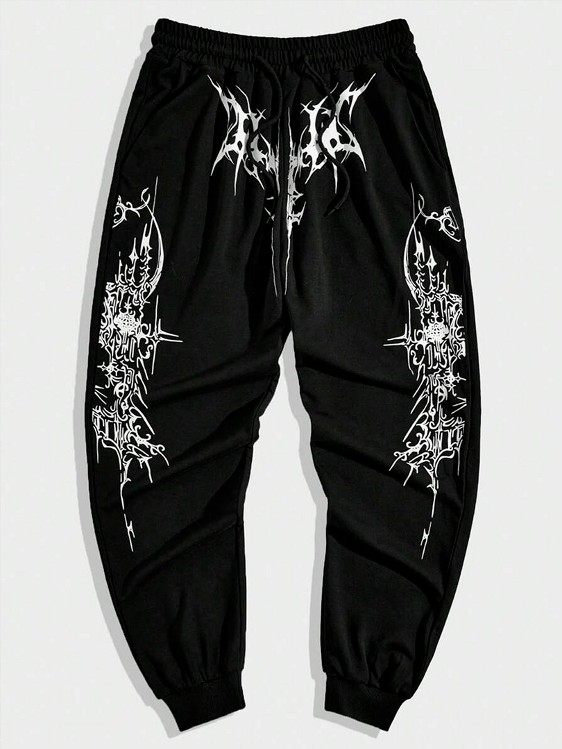 Calça Moletom Gótica Streetwear 100% Algodão Letras Lettering Unissex em Oferta na Shopee