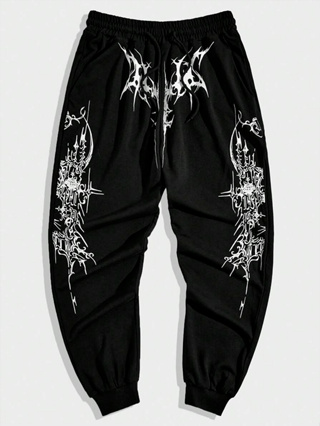 Calça Moletom Gótica Streetwear 100% Algodão Letras Lettering Unissex em Oferta na Shopee