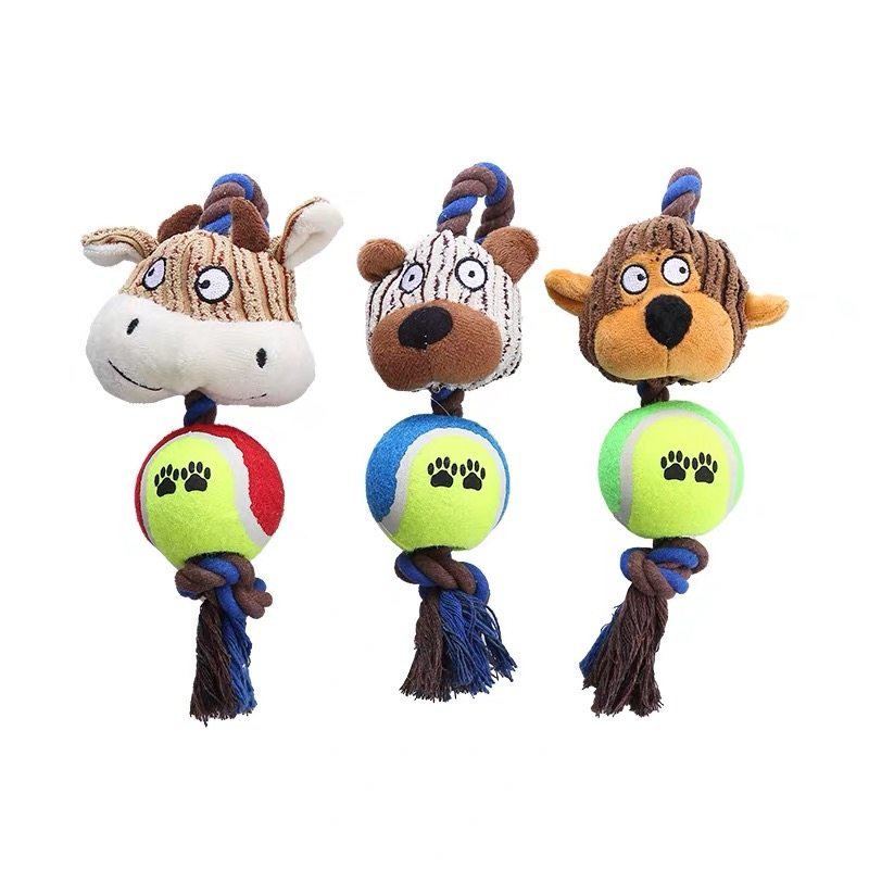Brinquedo para Pet Cão | Pelúcia com Bola e Cordão
