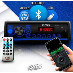 Auto Rádio MP3 Player Bluetooth 2 Saídas USB Com Controle H-Tech 4x25w HT-1025