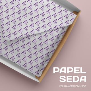 Papel seda 40x60cm personalizado com a sua marca / LOGO -  Folha de 35g em Oferta na Shopee