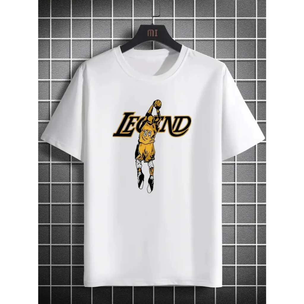 Camiseta Algodão Tradicional Plus Size Infantil Street Wear Estilo Urbano Legend Basquete