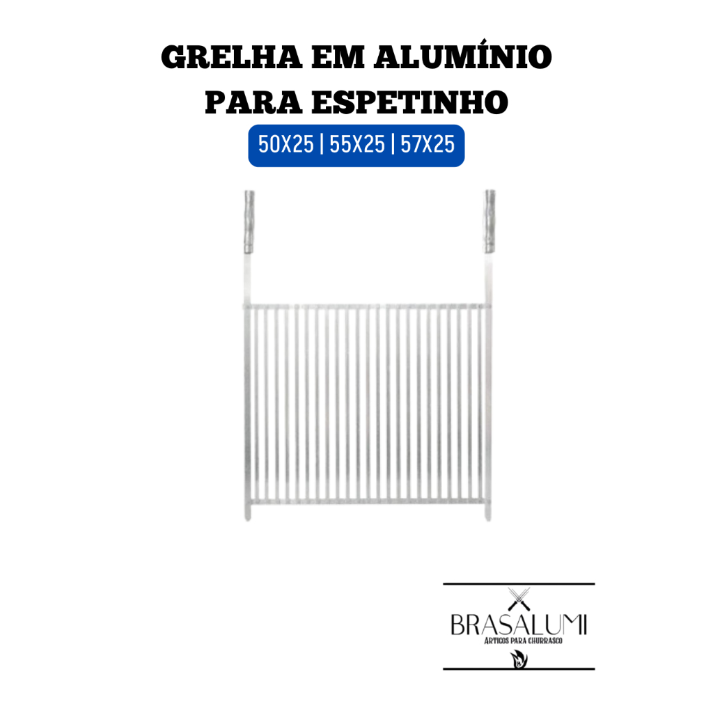 grelha de espetinho para churrasqueira pré moldada (50x25 / 55x25 / 57x25)