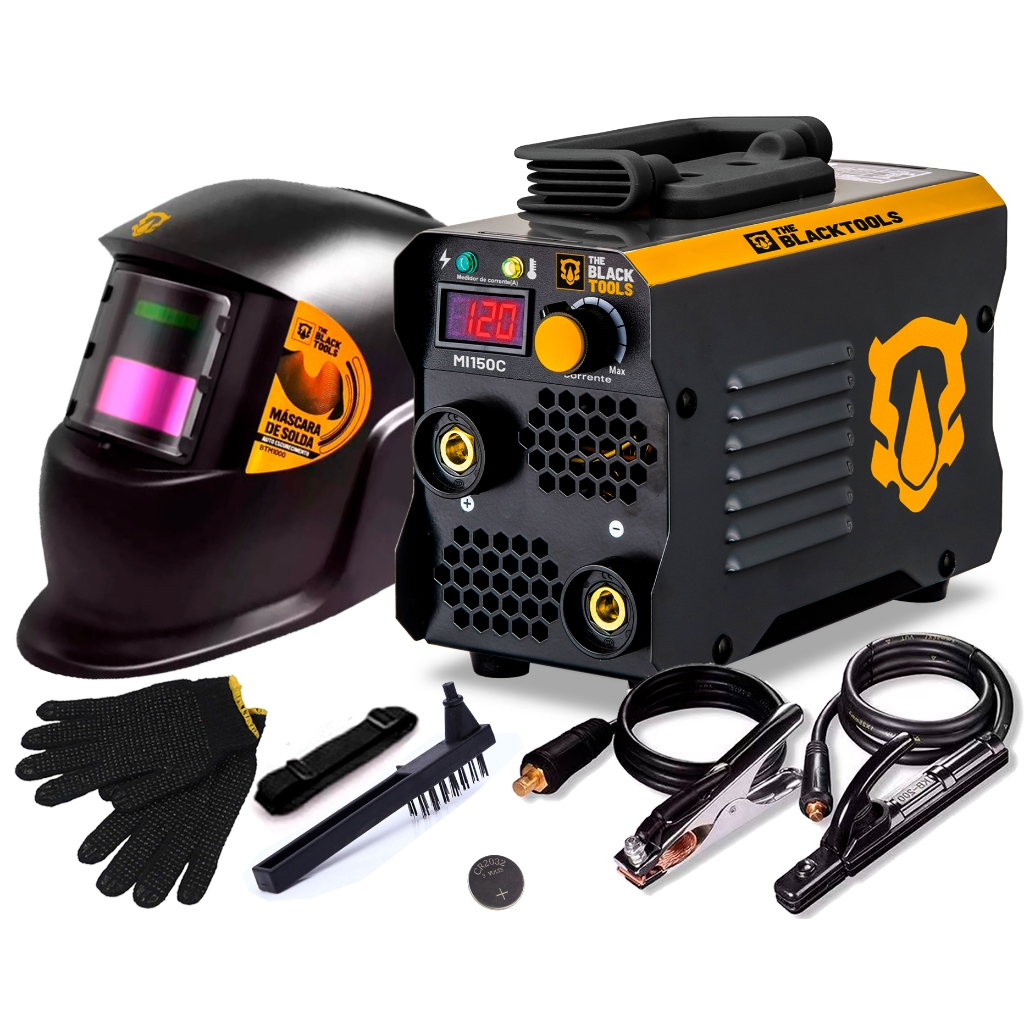 Máquina Inversora De Solda Mma Eletrodo Tig The Black Tools + Mascara Solda Escurecimento + Luvas em Oferta na Shopee