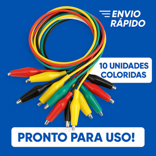 Garra Jacaré com Cabo – Kit com 10 fios coloridos em Oferta na Shopee