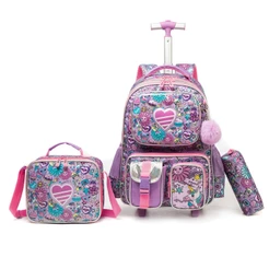 Kit Mochila Crosswave Estojo Lancheira Estampa Divertida