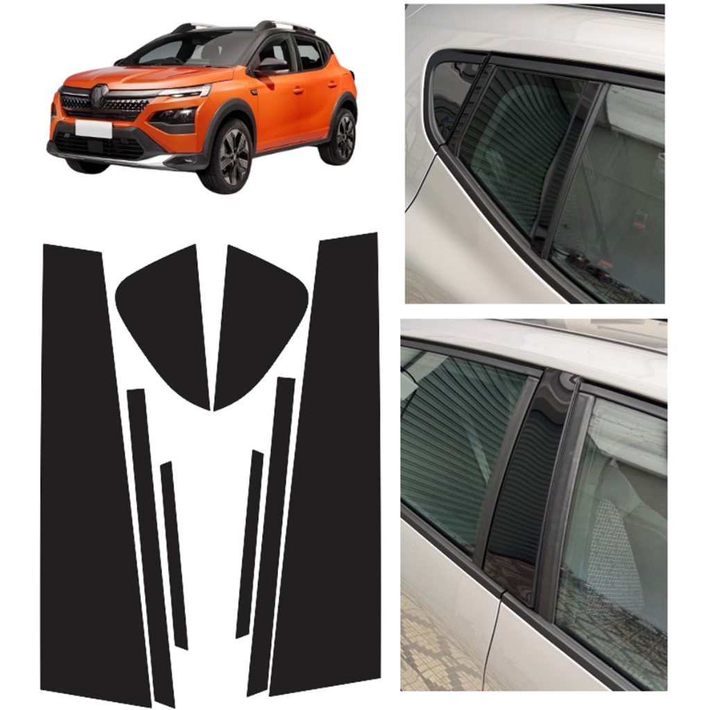 Protetor Black Piano Coluna Vidro Porta Carro Suv Kardian