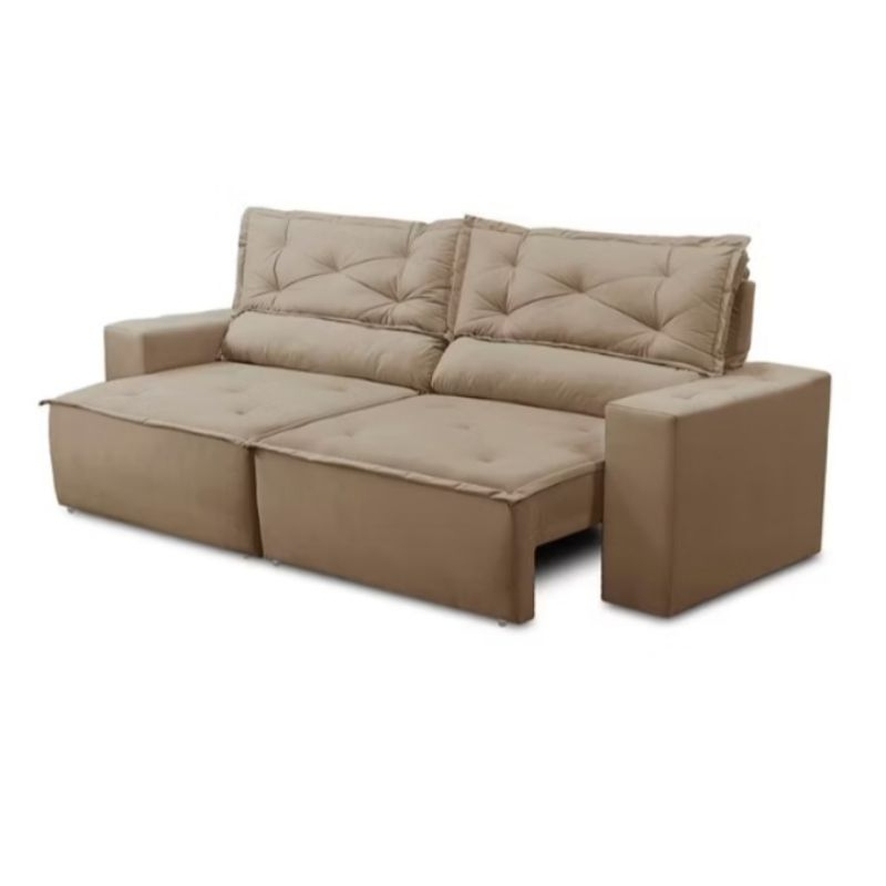 Confira Sofá Retrátil e Reclinável 3 lugares com Molas 1,80m Livia Suede Adonai Estofados com 39% de desconto!