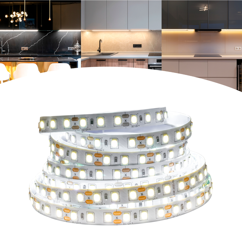 Fita Led 120led/m Ip20 12v 3528 Para Perfil 5 Metros Dupla Face Auto Colante Forte Luz em Oferta na Shopee