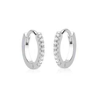 Brinco de Prata 925 Argola Click Cravejada em Diversos Tamanhos | Unissex em Oferta na Shopee