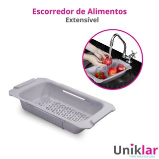 Escorredor De Pia Extensível Multiuso Com Alças Powermaid Retrátil Até 49cm em Oferta na Shopee