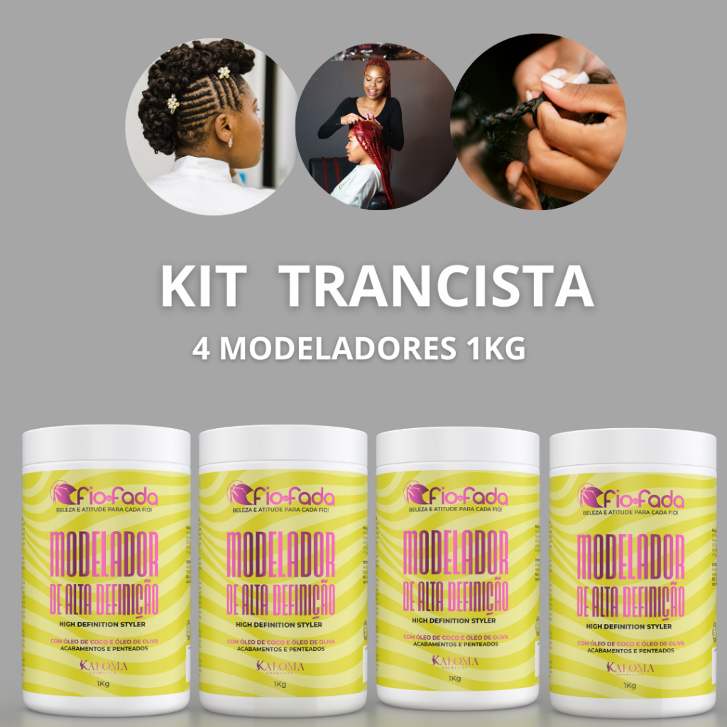 Kit Trancista – Fio de Fada | 4 Modeladores de Alta Definição 1kg - Pomada modeladora