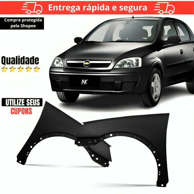 Paralama Dianteiro Corsa Montana 2003 2004 2005 2006 2007 2008 2009 2010 Sem Furo Seta Para-Lama Lameiro Mold.Original em Oferta na Shopee