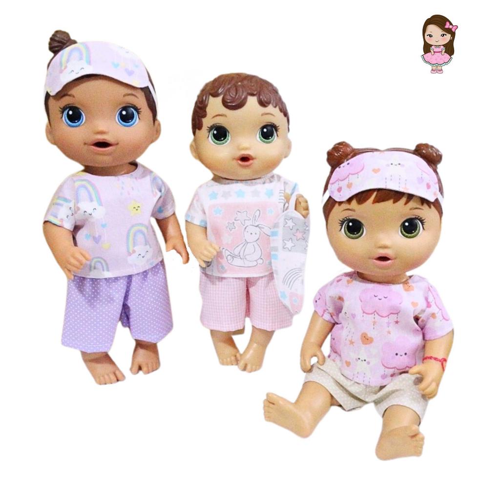Roupa Baby Alive - Pijama - 3 peças - (Baby Alive de 31cm de altura)