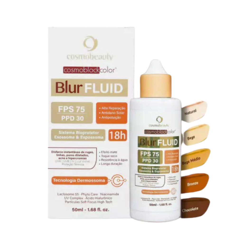 Cosmobeauty Filtro Solar Cosmoblock Color Blur Fluid Fps 75 - Tom Bronze