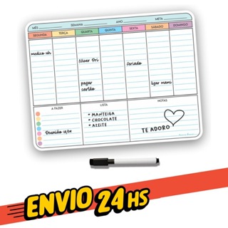 Lousa Quadro Magnético Imã De Geladeira Com Caneta Apagador em Oferta na Shopee