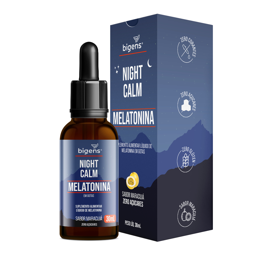 Melatonina Bigens Em Gotas Para Noites Mais Tranquilas - 30ml, Sabor Maracujá em Oferta na Shopee