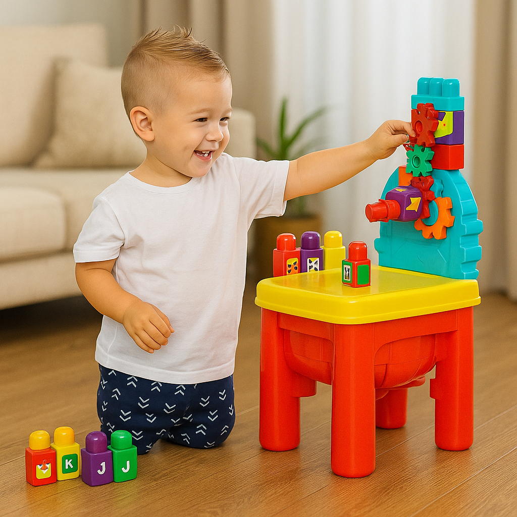 Brinquedo Educativo Cadeira com Engrenagens Dismat – Blocos de Montar com Engrenagens 18m+