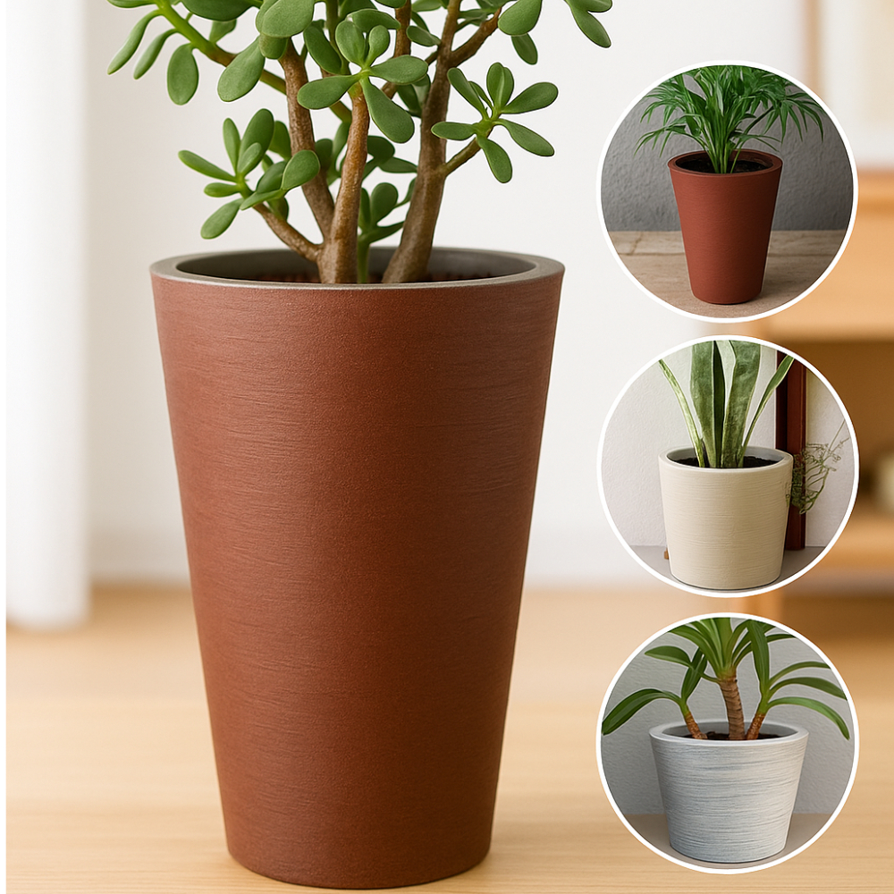 Vaso Decorativo Polietileno para Plantas, Coluna Redondo, Leve e Resistente, Jardim, Sala ...