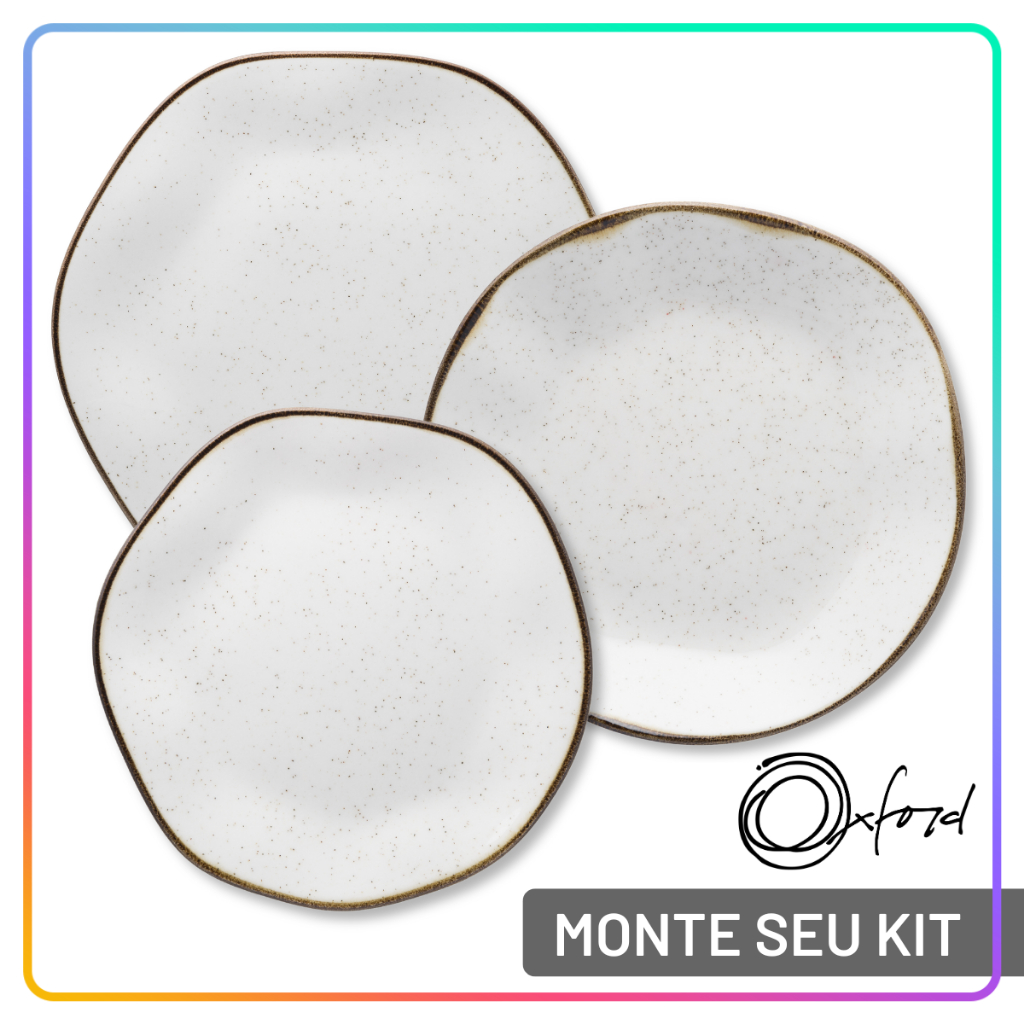 Aparelho de Jantar Oxford Maresia Jogo de Pratos Rasos, Fundos Sobremesa Porcelana com Opções de Kit - Home & Living