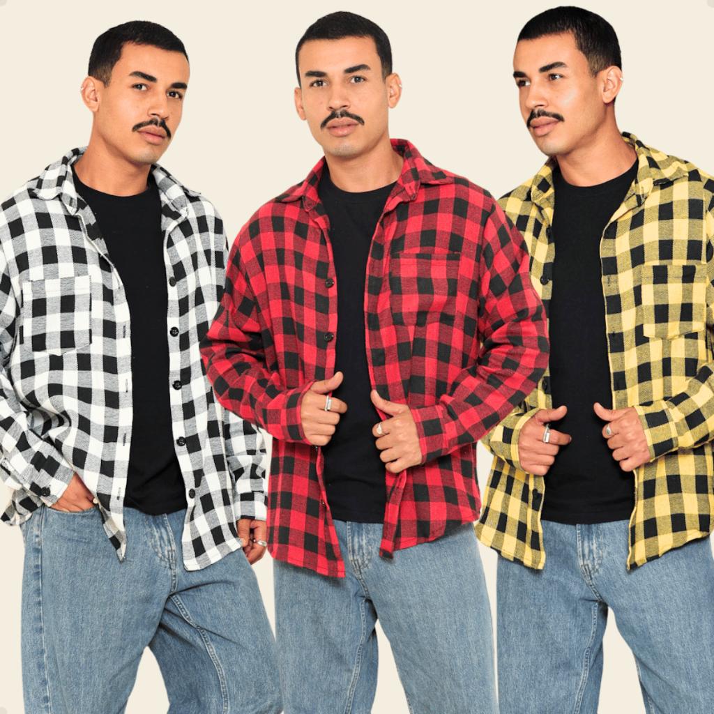 Camisa Xadrez Social Masculina Flanelada Manga Longa Inverno Festa Junina Arraia Quadrilha São João