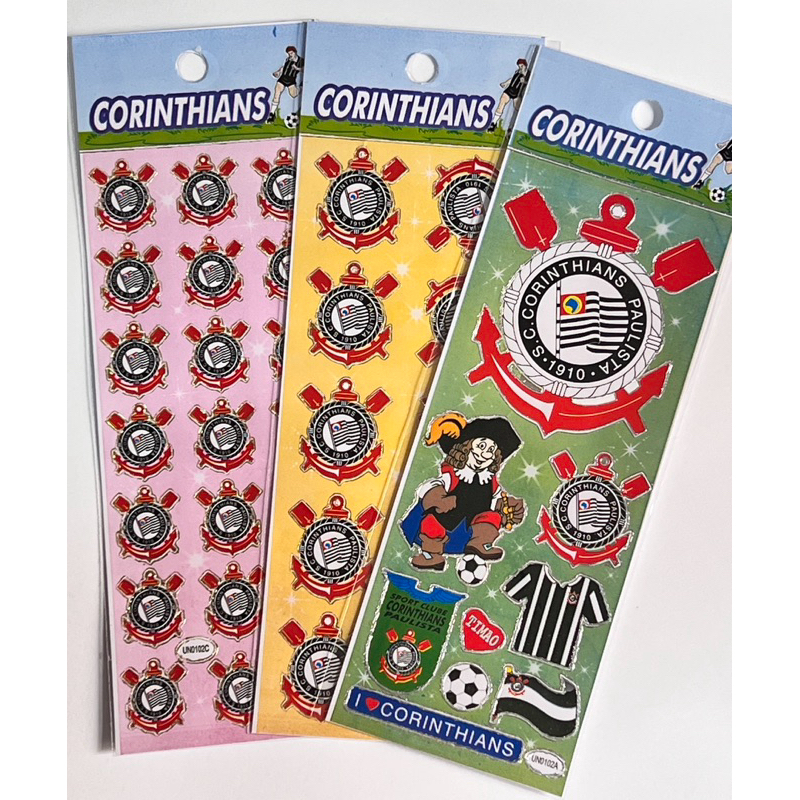 10 Cartelas Adesivos Corinthians em Oferta na Shopee