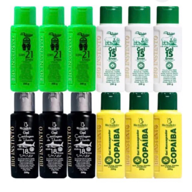 Combo 12 Gel Massageador Para Alívio Muscular Detonador 15 Ervas Cartilagem de Tubarão Copaíba