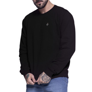Blusa Moletom De Frio Unissex Sem Capuz Gola Careca Redonda