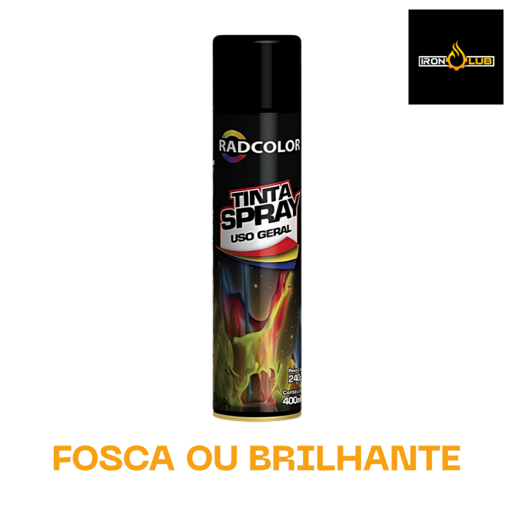 TINTA SPRAY PRETA USO GERAL RADCOLOR 400ML