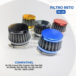 Filtro De Ar Moto Esportivo Reto Universal Com Adaptador em Oferta na Shopee