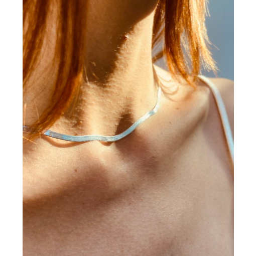 Colar Choker Laminada Dourado Folheada