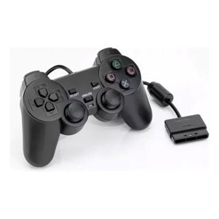Controle ps2 com fio Cor Preto em Oferta na Shopee
