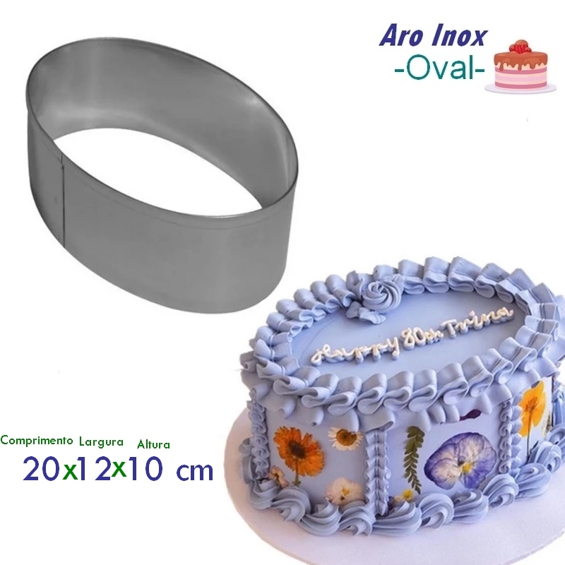 Cortador de Bolo, Massas- Oval  20 x 12 x 10 ( 100% inox)
