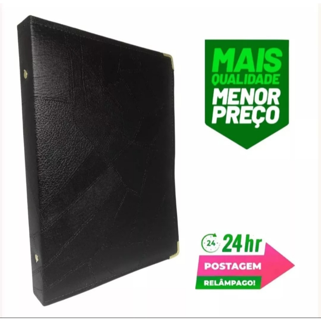 Kit 20 Pasta Para Hinos Hinário Coral Louvores Grupo Igreja Catálogo Promoção (Kit20 N3 Preta Costurada)