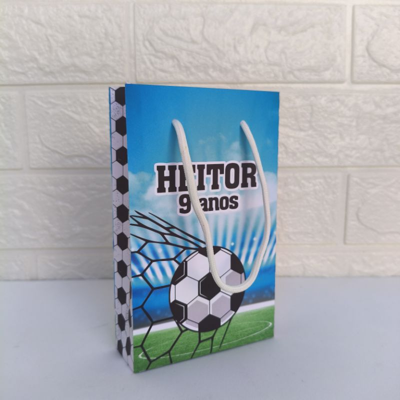 Sacolinha Personalizadas Tema Futebol Lembrancinha para Festa de Aniversário Sacolas