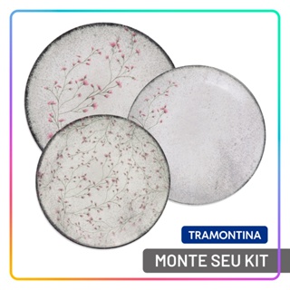 Jogo de Pratos Jantar Floralis Tramontina Porcelana Conjunto de Pratos Raso, Fundo e Sobremesa Kits em Oferta na Shopee
