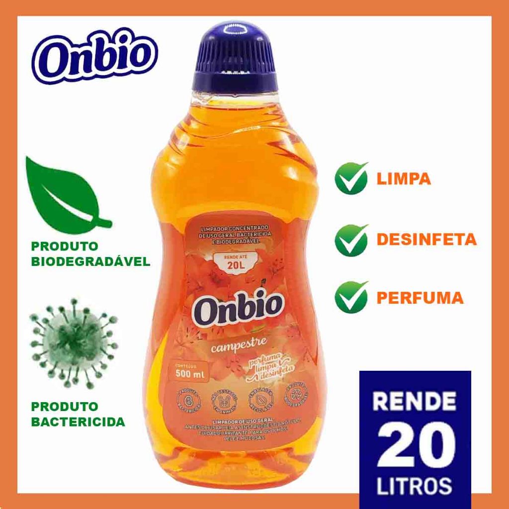 Limpa Tudo Concentrado Biodegradável E Bactericida De Uso Geral Onbio Campestre Rende 20 Litros