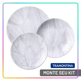 Jogo de Pratos Jantar Arbo Tramontina Porcelana Conjunto de Pratos Raso, Fundo e Sobremesa Kits em Oferta na Shopee