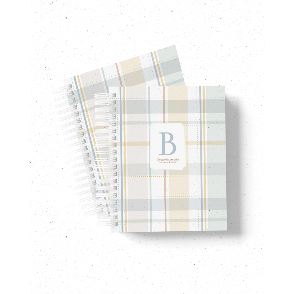 Caderneta de Vacinas ATUALIZADA Menino Clean Verde Azul Bege Xadrez - Capa Dura Personalizada em Oferta na Shopee