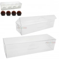 10 Caixas para 4 doces docinhos Acetato Transparentes 15x5x4 Doces Brigadeiros Gourmet