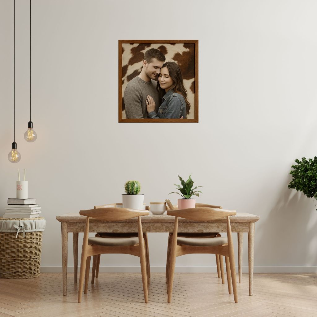 Couro Legítimo com Pelos para Quadro Decorativo Peça de Couro para Decoração