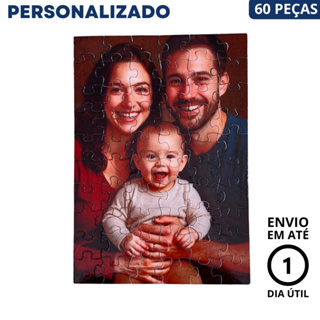 Quebra-Cabeça Personalizado com Foto - 60 Peças - Presente de Aniversário, Dia dos Namorados, Natal em Oferta na Shopee