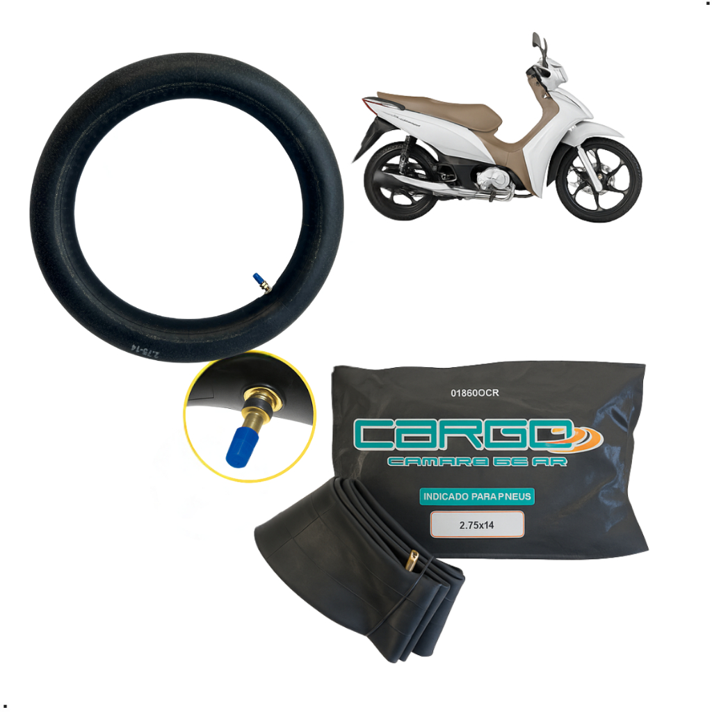 Câmara Ar Moto Pneu Biz Pop Honda Traxx Shineray 100 110i 125 Traseira 2.75/80-14 TR4
