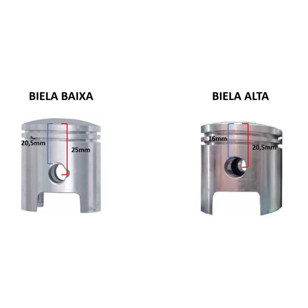 Pistão e Anéis para Bicicleta Motorizada 80cc BIELA BAIXA