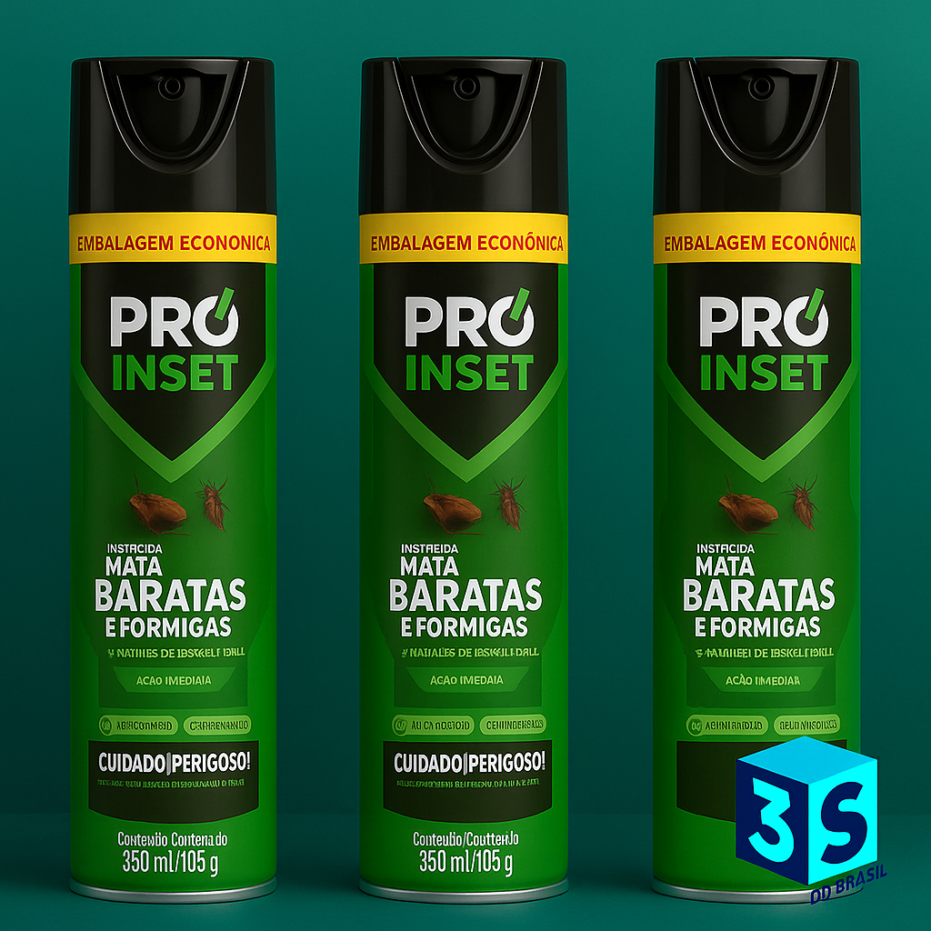 Kit c/3 Inseticidas Mata Baratas e Formigas 350ml Pro inset em Oferta na Shopee