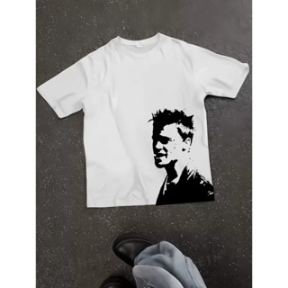 Camisa camiseta básica streetwear "Fight Club Brad Pitt" em Oferta na Shopee
