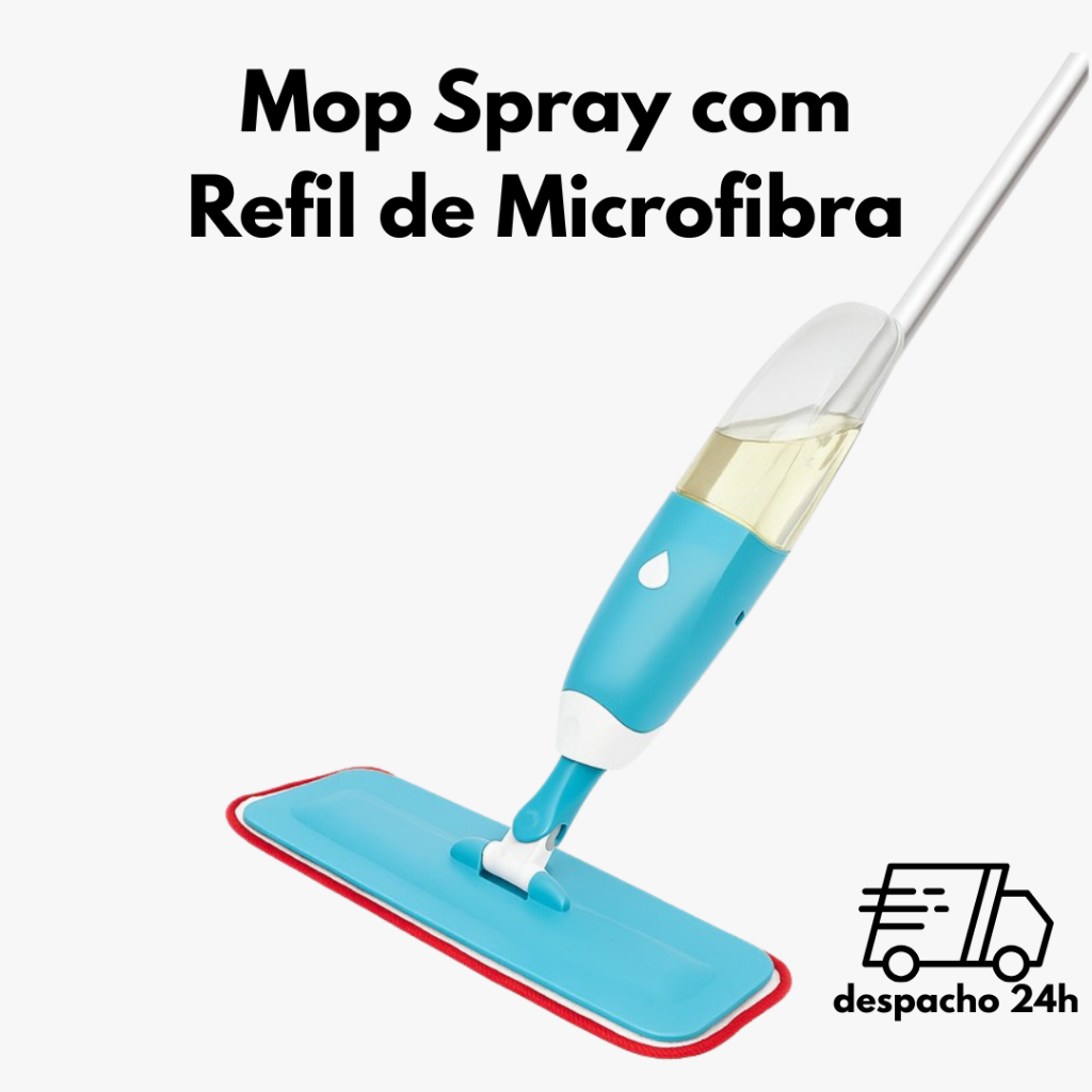 Mop Spray com Refil de Microfibra Prático e Econômico Cabo de 125cm
