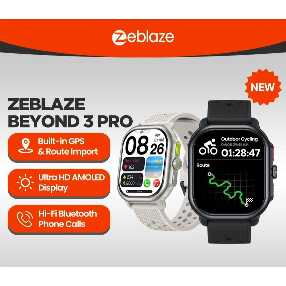 Smartwatch Zeblaze Beyond 3 Pro Ultra-Grande, GPS Integrado E Importação De Rota, Bluetooth Chamadas, Tela HD Amoled